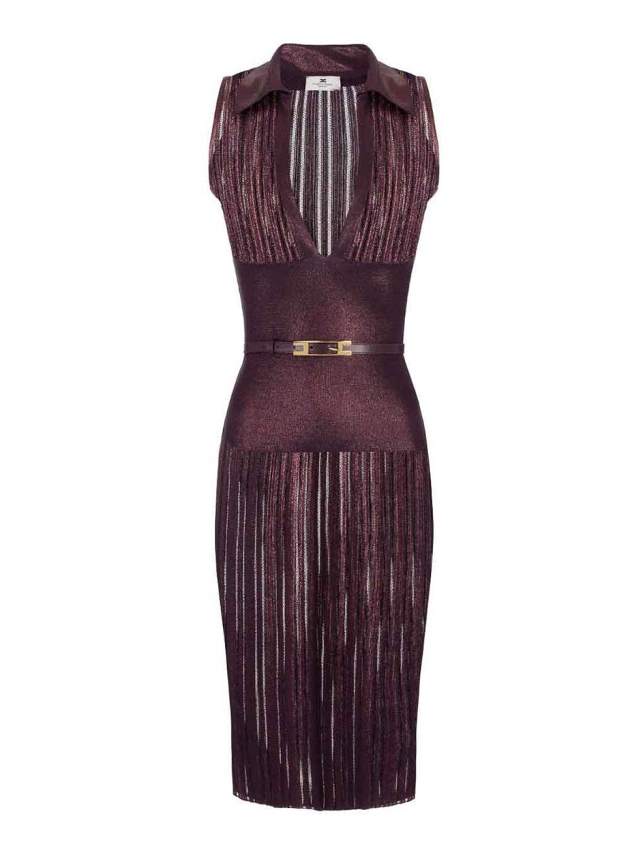 Elisabetta Franchi Robe Au Genou - Rouge