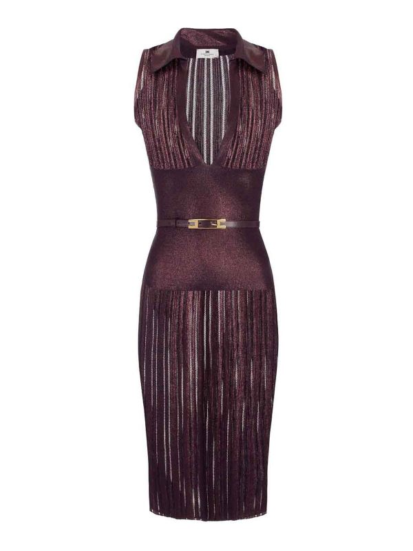 Elisabetta Franchi Robe Au Genou - Rouge