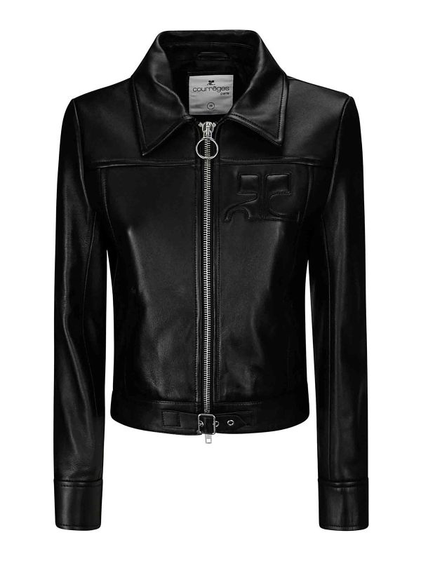 Courreges Blouson En Cuir - Noir