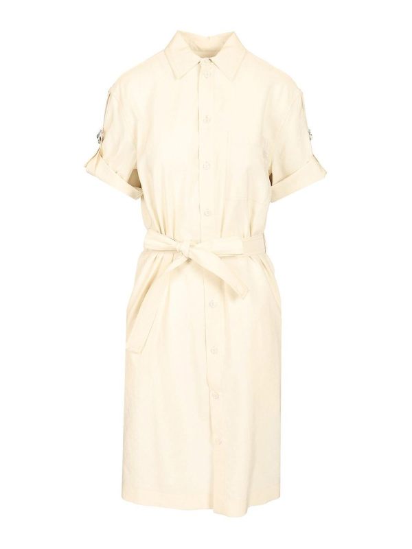 Burberry Robe Au Genou - Blanc