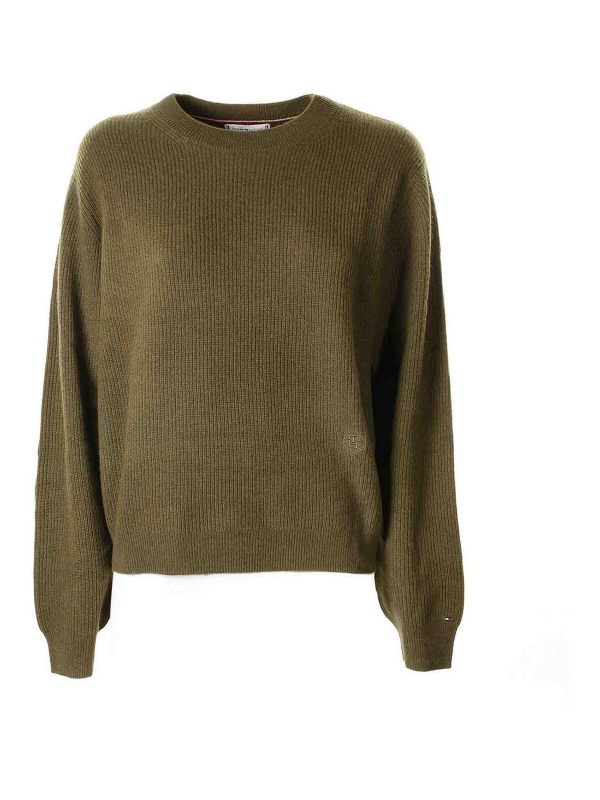 Tommy Hilfiger Pull Col Rond - Vert