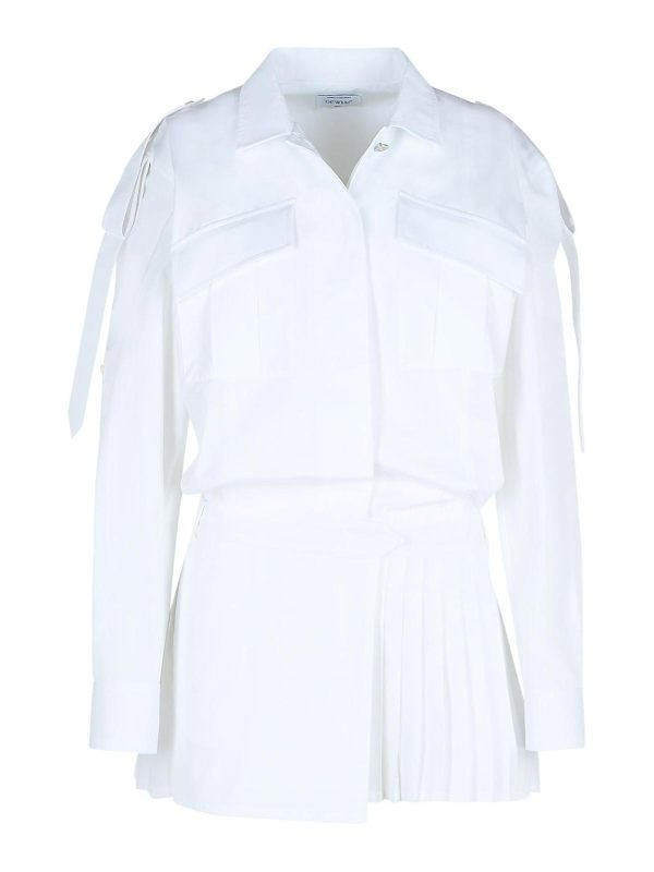 Off-White Robe Au Genou - Blanc