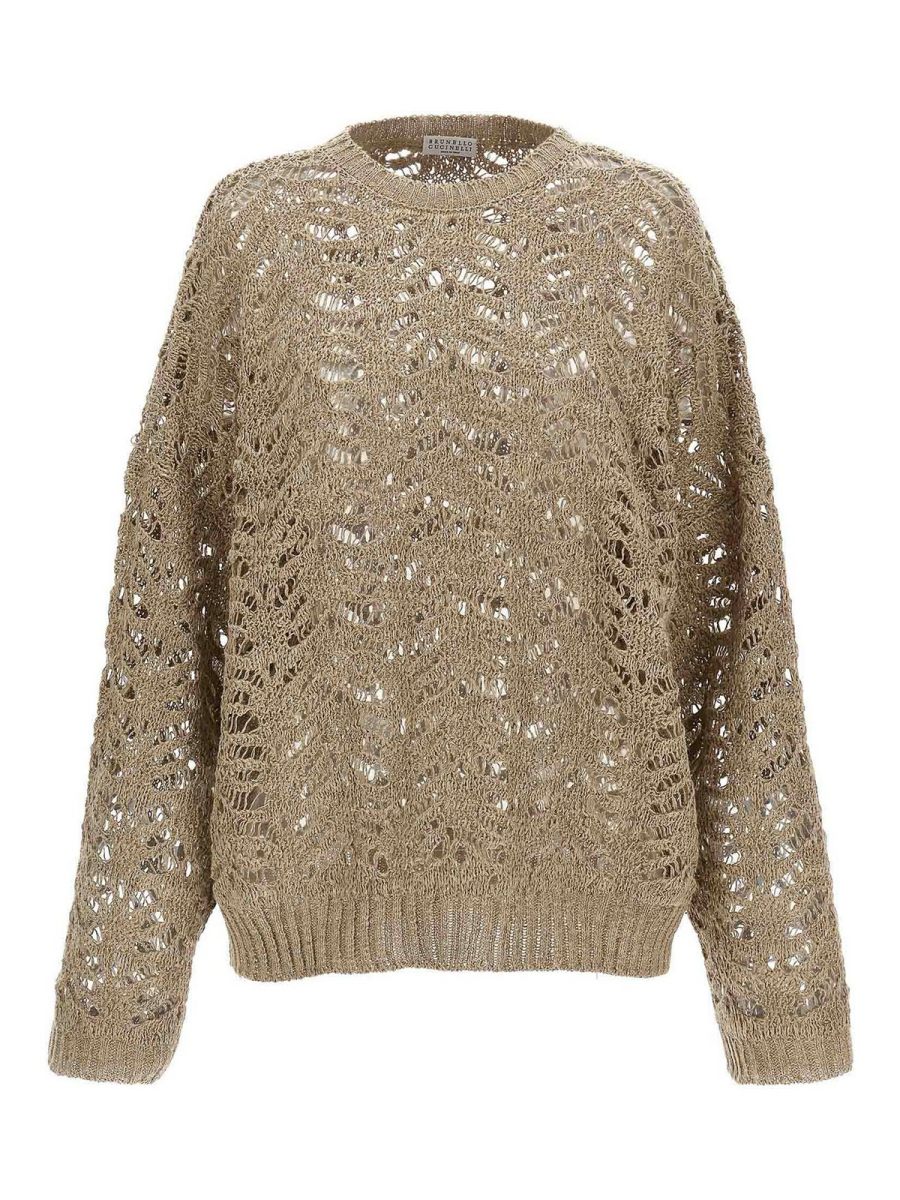 Brunello Cucinelli Pull Col Rond - Beige