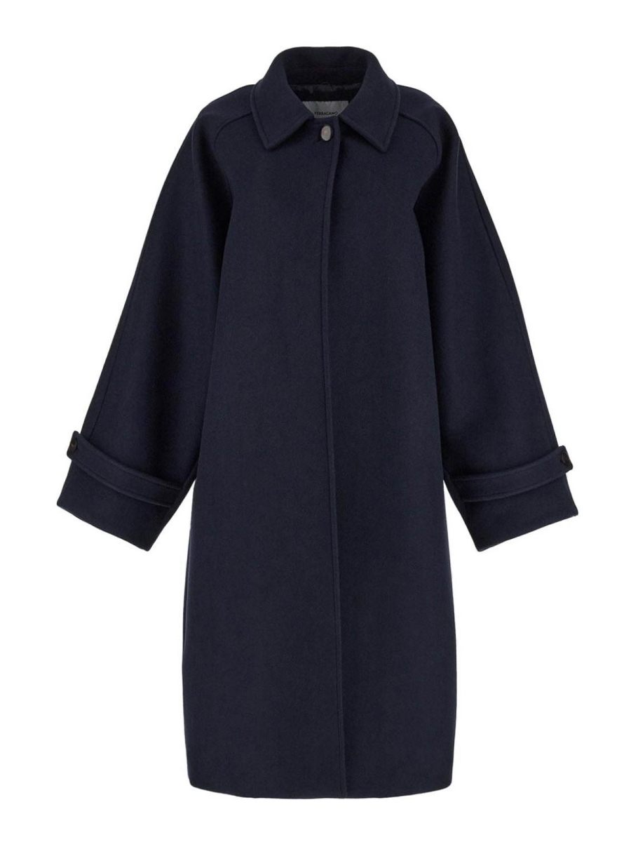 Ferragamo Manteau Court - Bleu