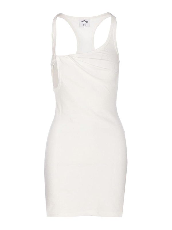 Courreges Robe Au Genou - Blanc
