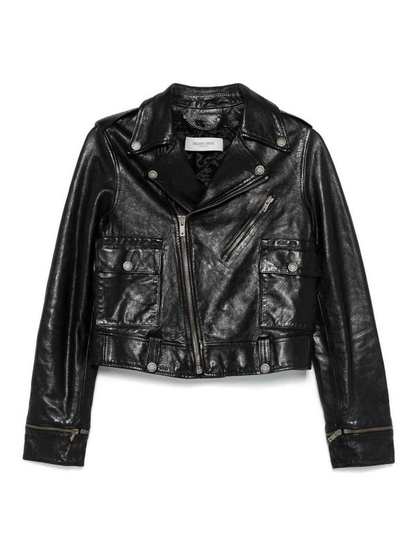 Golden Goose Blouson En Cuir - Noir