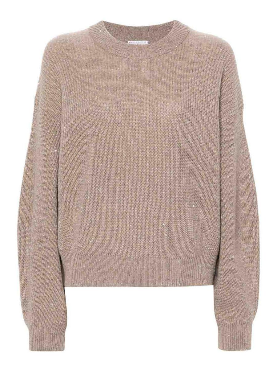 Brunello Cucinelli Pull Col Rond - Beige