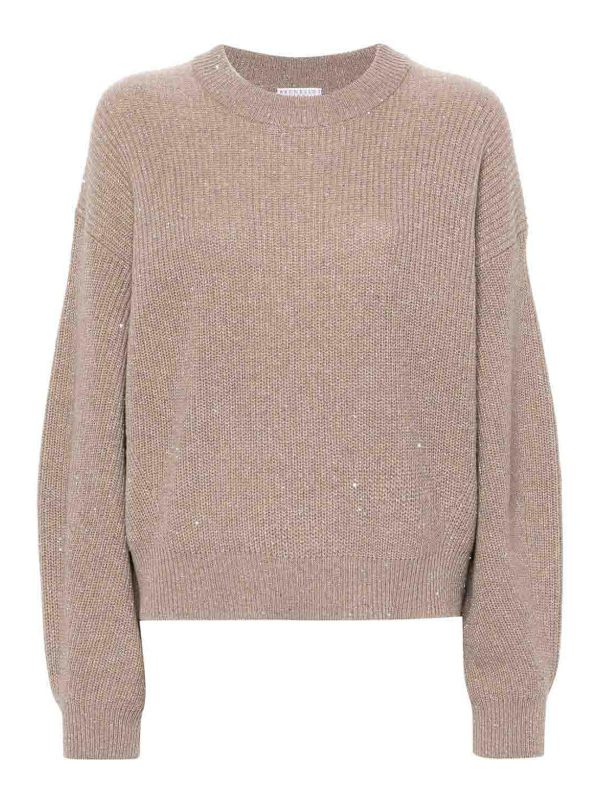 Brunello Cucinelli Pull Col Rond - Beige