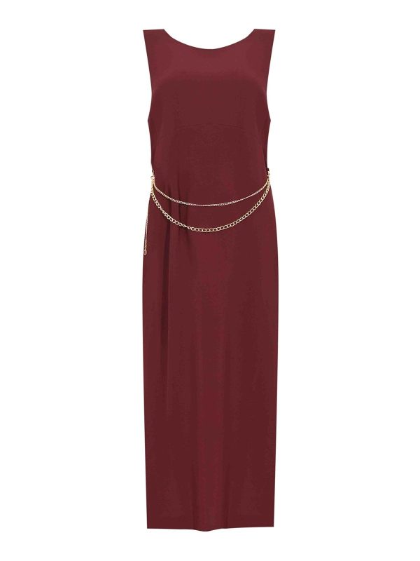 Twinset Robe Au Genou - Rouge Brun