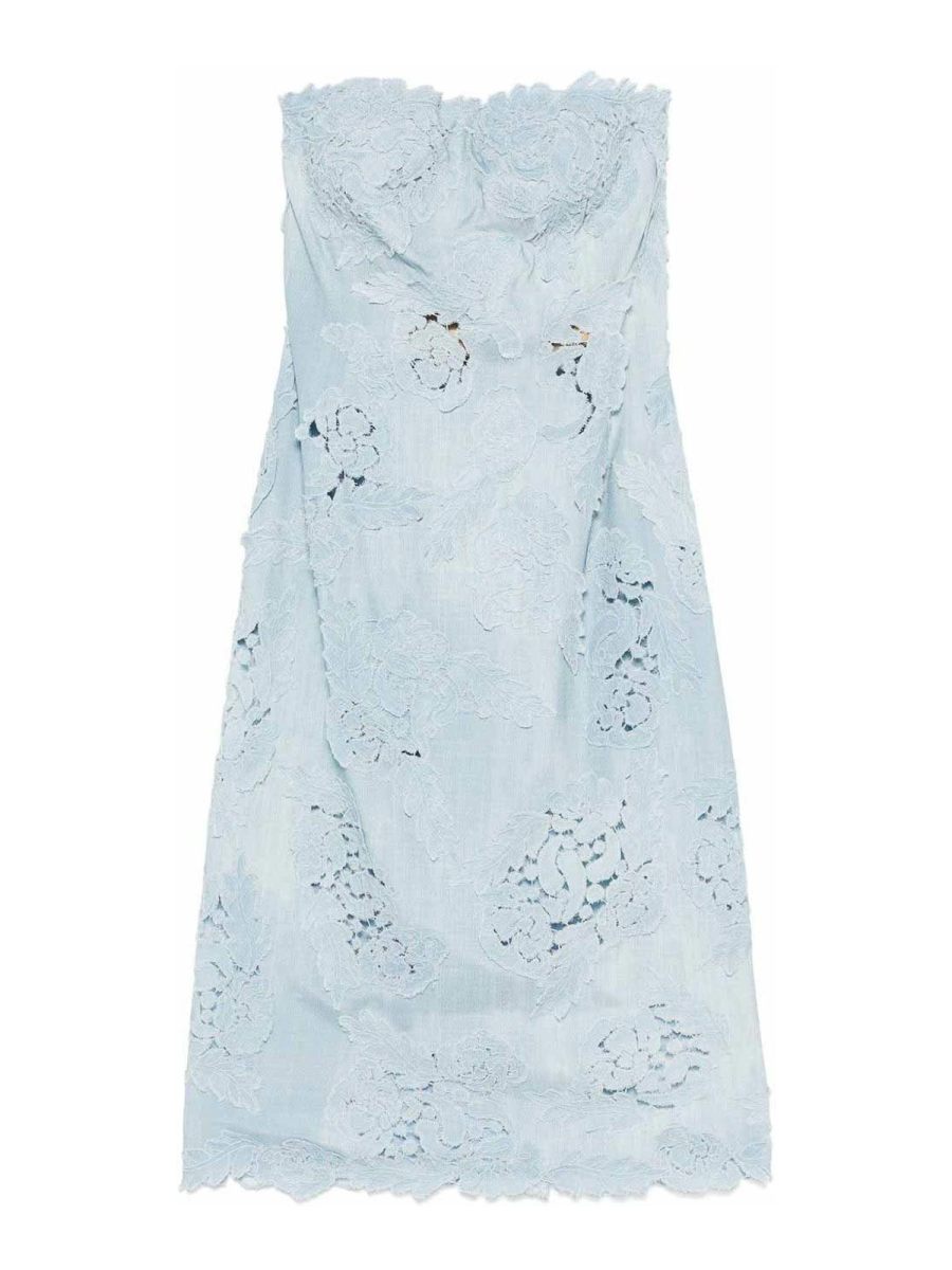 Ermanno Scervino Robe Au Genou - Foncé Délavé