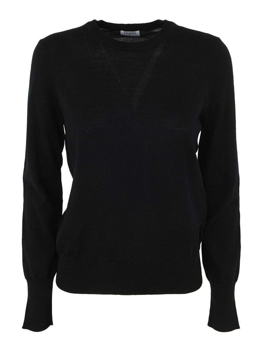 Filippa K Pull Col Rond - Noir