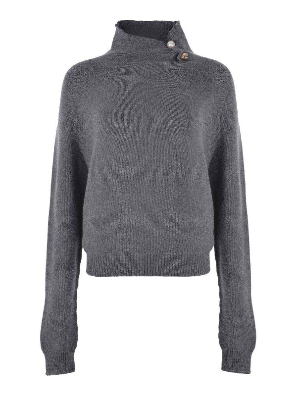 Philosophy di Lorenzo Serafini Pull Col Rond - Gris
