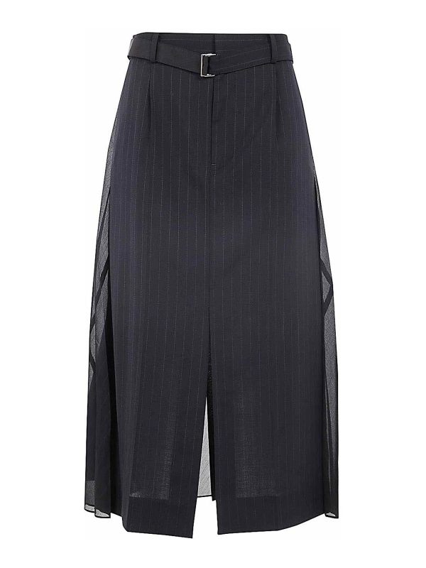Sacai Jupe Midi - Bleu