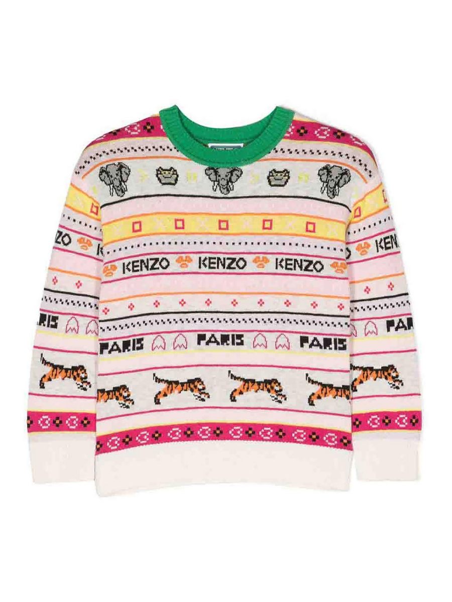 Kenzo Pull Col Rond - Blanc