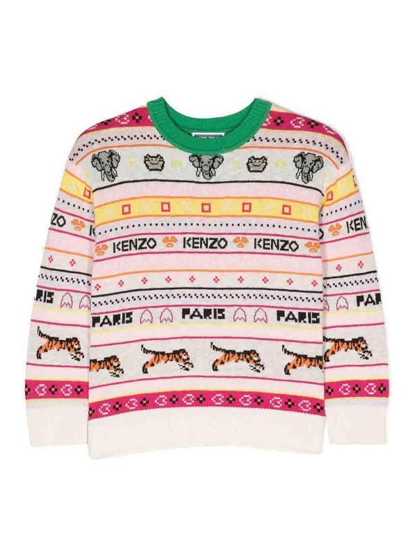 Kenzo Pull Col Rond - Blanc