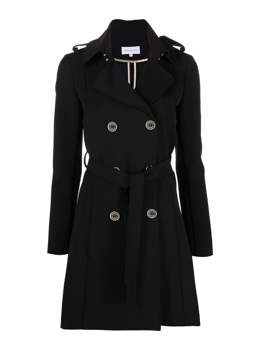 Patrizia Pepe Manteau Court - Noir
