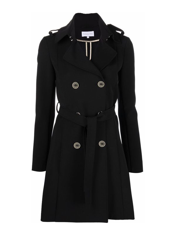 Patrizia Pepe Manteau Court - Noir
