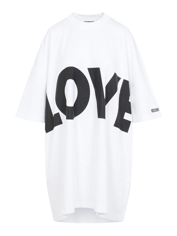 Moschino Robe Au Genou - Blanc