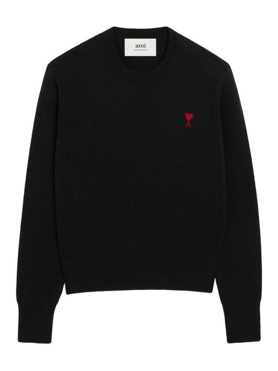 Ami Paris Pull Col Rond - Noir