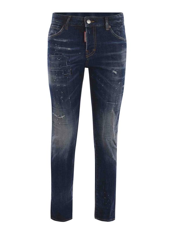 Dsquared2 Jean Droit - Foncé Délavé