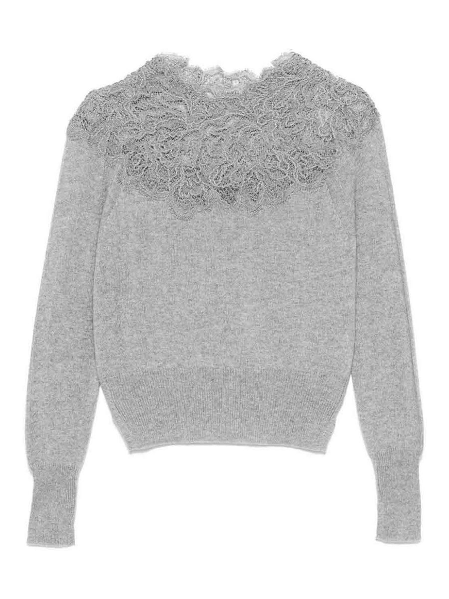 Ermanno Scervino Pull Col Rond - Gris