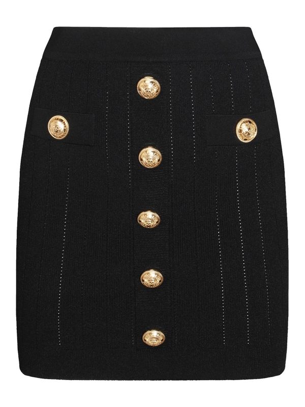 Balmain Jupe Midi - Noir