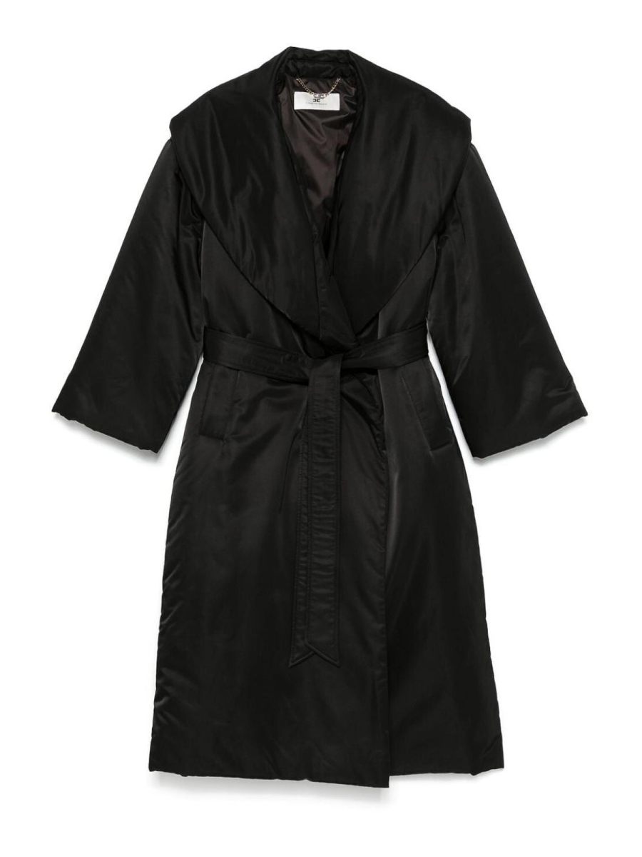 Elisabetta Franchi Manteau Rembourré - Noir