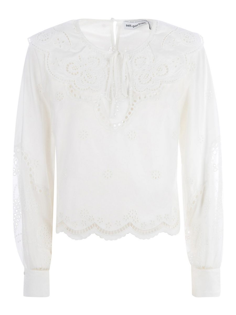 Self Portrait Blouse - Blanc
