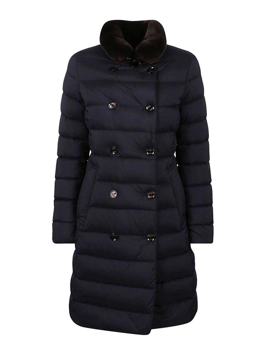 Moorer Manteau Au Genou - Bleu