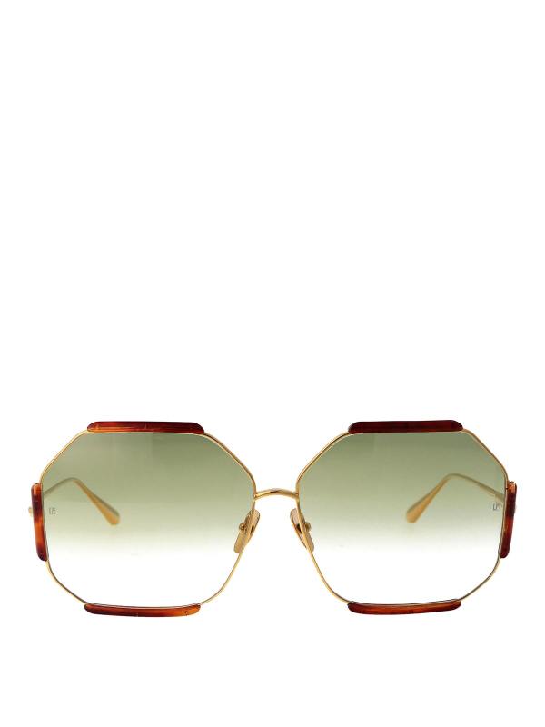 Linda Farrow Lunettes De Soleil - Or