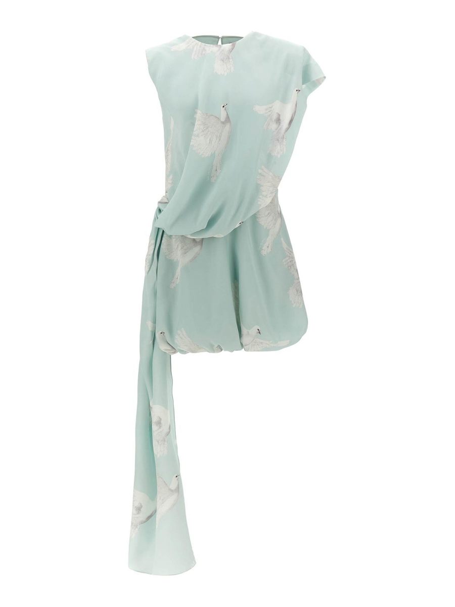 Stella Mccartney Robe Au Genou - Bleu Clair