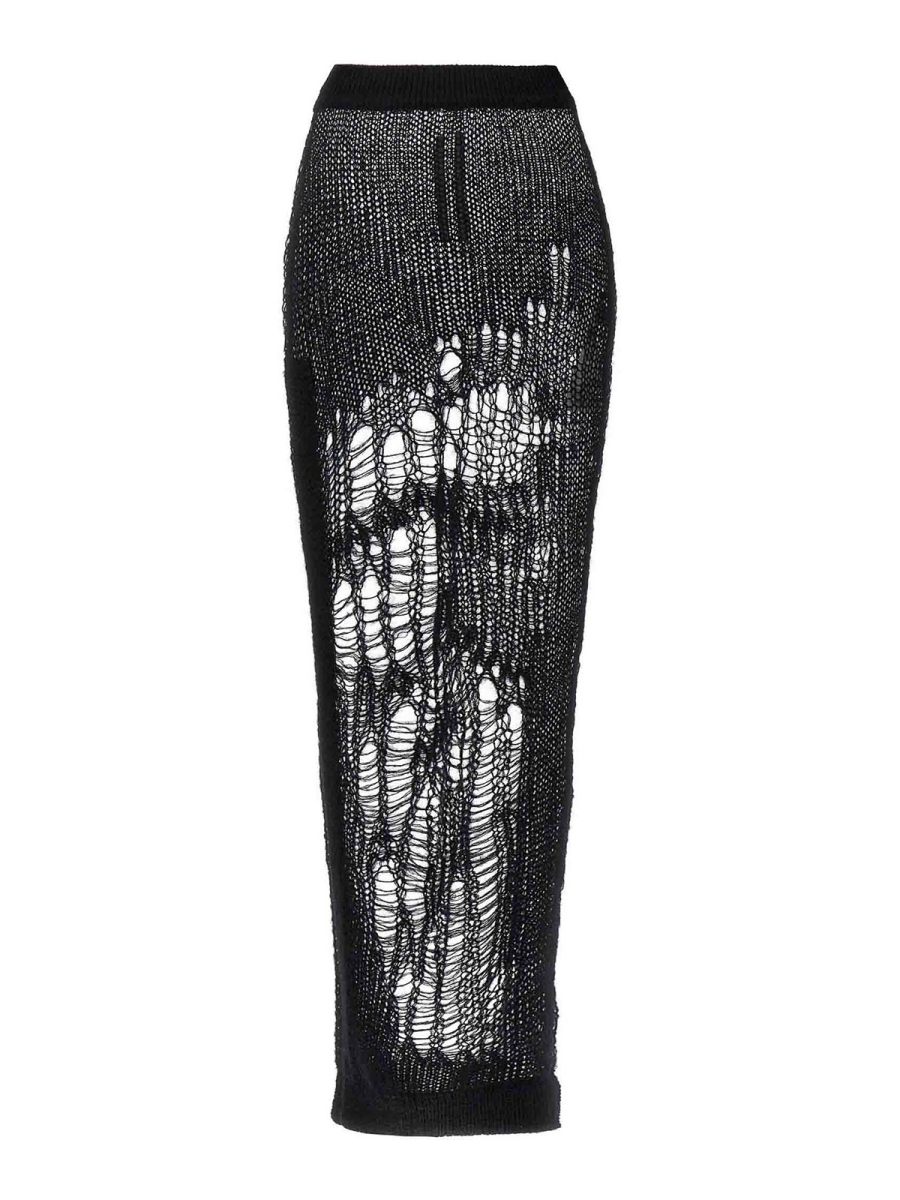 Rick Owens Jupe Midi - Noir