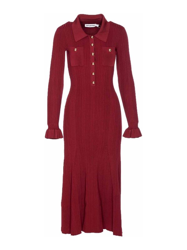 Self Portrait Robe Au Genou - Rouge