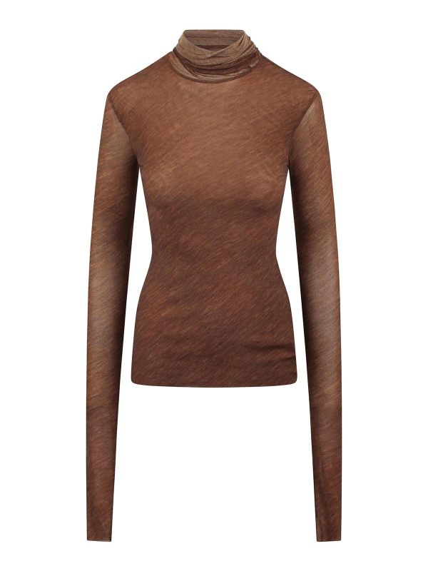 Philosophy di Lorenzo Serafini Pull Col Bateau - Marron
