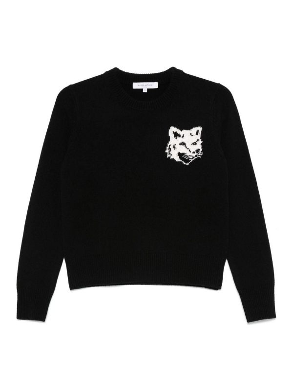 Maison Kitsuné Pull Col Rond - Noir