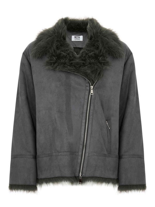 Betta Corradi Blouson En Cuir - Gris