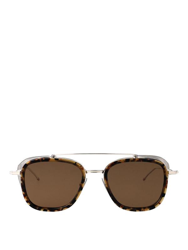 Thom Browne Lunettes De Soleil - Marron