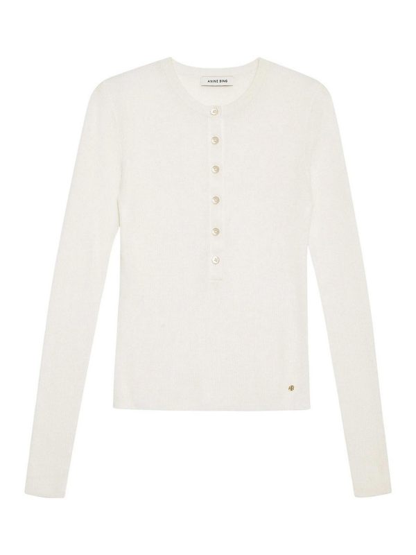 Anine Bing Pull Col Rond - Blanc