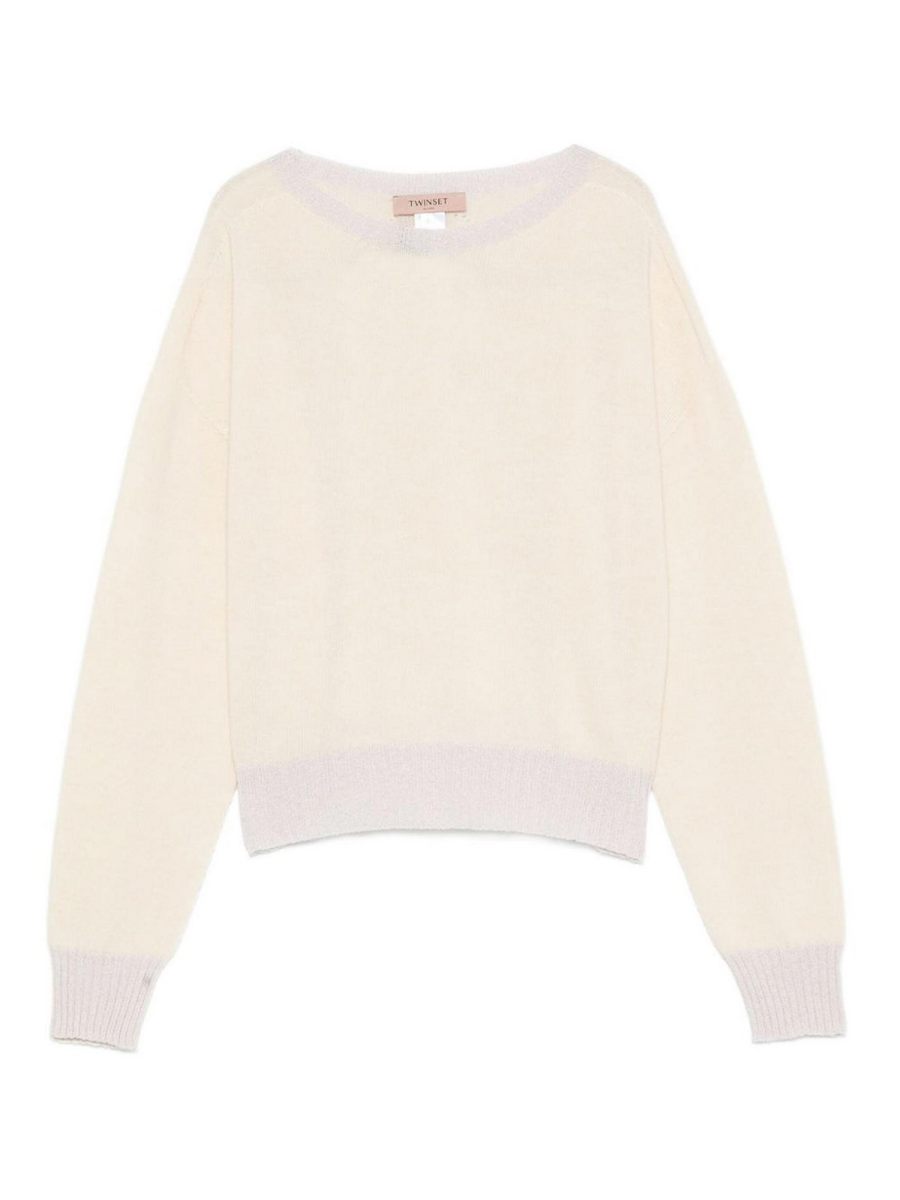 Twinset Pull Col Bateau - Blanc