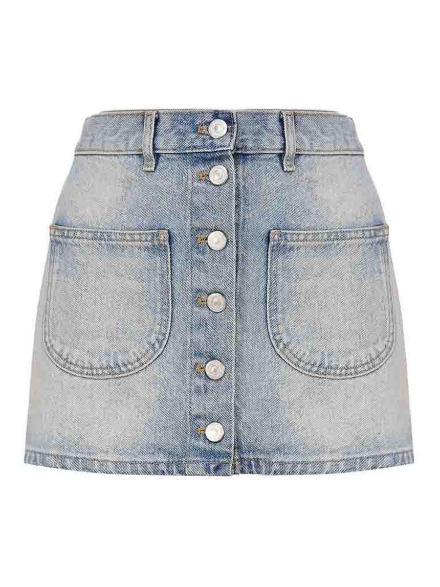 Courreges Mini Jupe - Clair Délavé