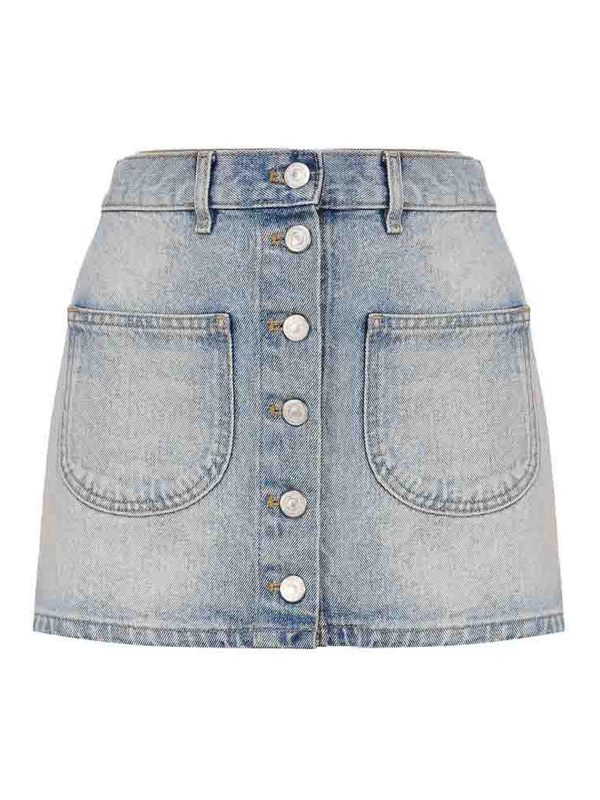 Courreges Mini Jupe - Clair Délavé