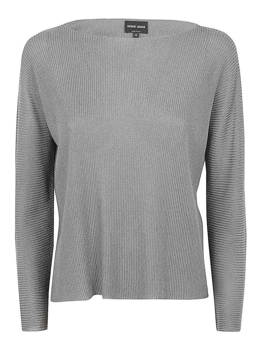 Giorgio Armani Pull Col Bateau - Gris