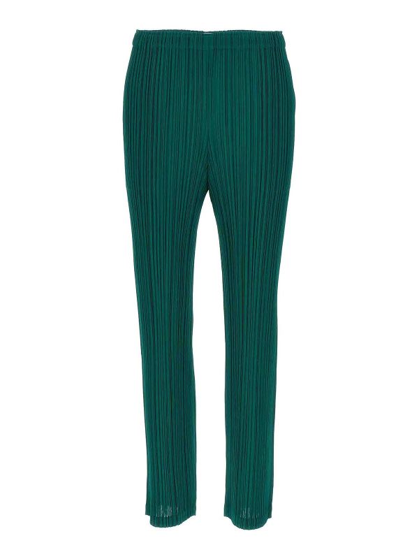 Pleats Please Issey Miyake Pantalons Décontractés - Vert