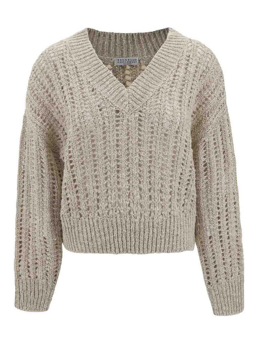 Brunello Cucinelli Pull Col Bateau - Beige