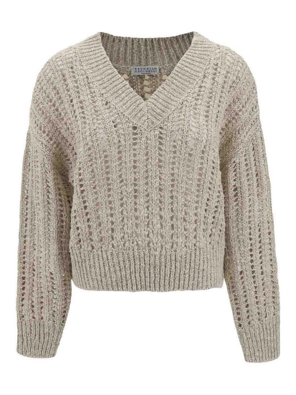 Brunello Cucinelli Pull Col Bateau - Beige