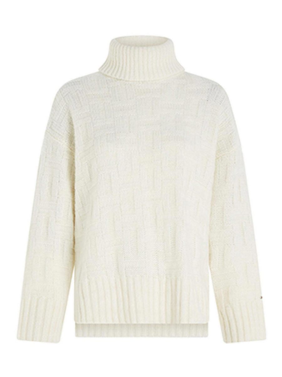 Tommy Hilfiger Pull Col Roulé - Blanc