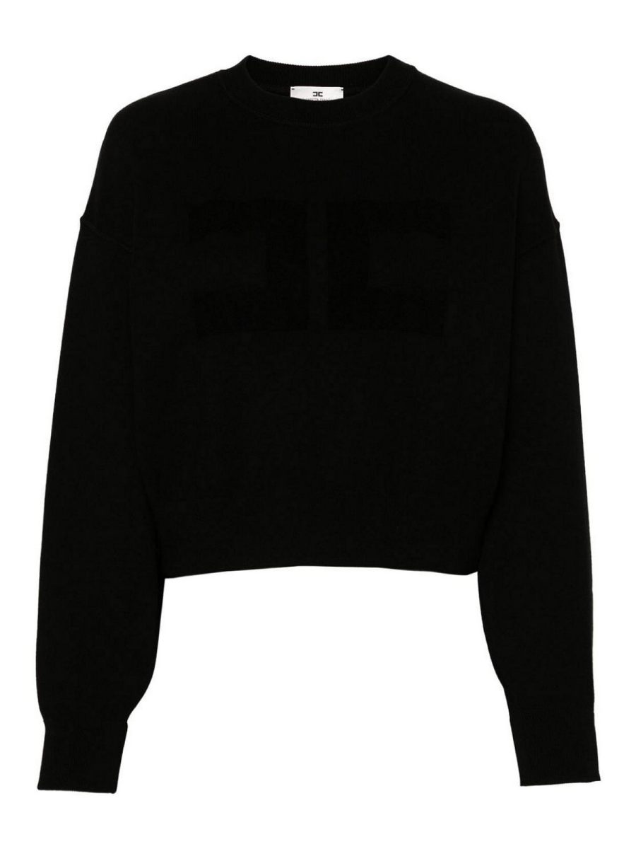 Elisabetta Franchi Pull Col Rond - Noir