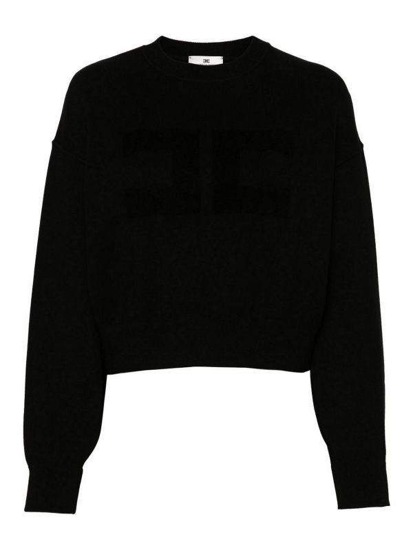 Elisabetta Franchi Pull Col Rond - Noir