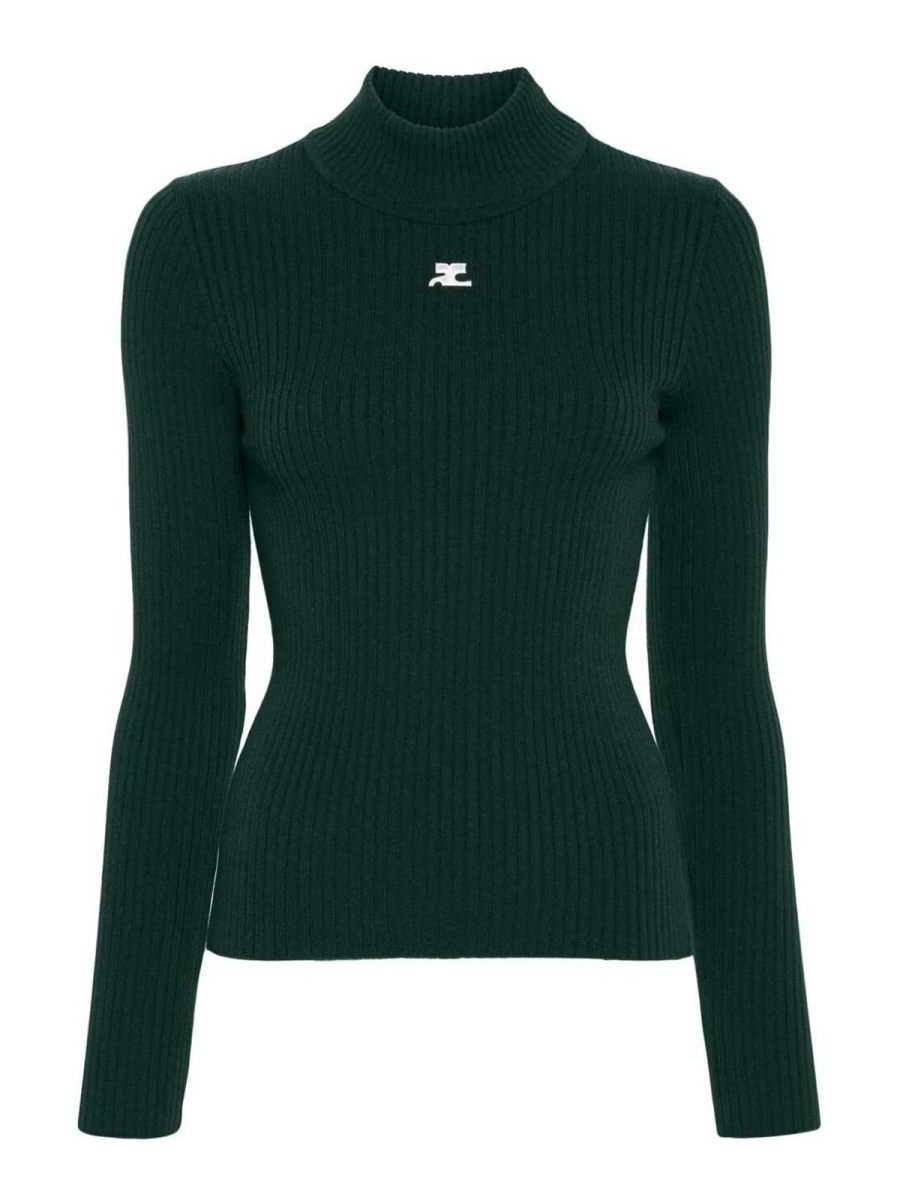 Courreges Pull Col Rond - Vert