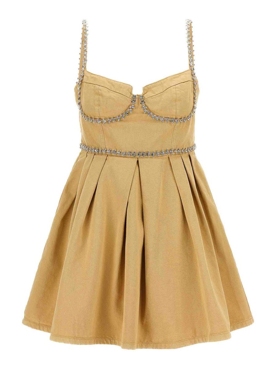 Self Portrait Robe Courte - Beige